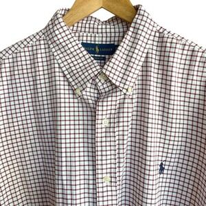 Ralph Lauren Men's XXL Classic Fit Button Down Long Sleeve Shirt Plaid Checkered
